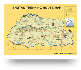 bhutan trek map